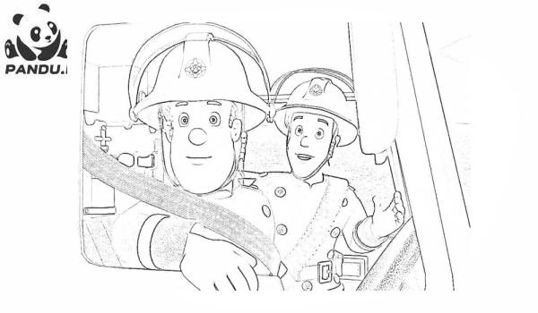 Раскраска Спасатели в Австралии. Пожарный Сэм раскраска для детей