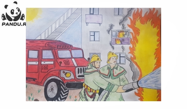 Раскраска Спасатели в Австралии. Рисунок на пожарную тему