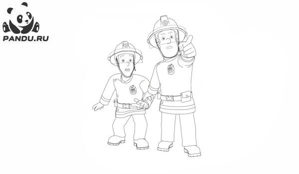 Раскраска Спасатели в Австралии. Силуэт пожарного с ребенком