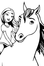 Девочка любит кататься на лошадях