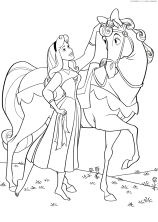 Аврора украшает гриву лошади