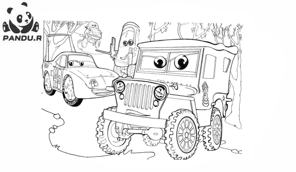 Раскраска Тачки 3. Машины в лесу