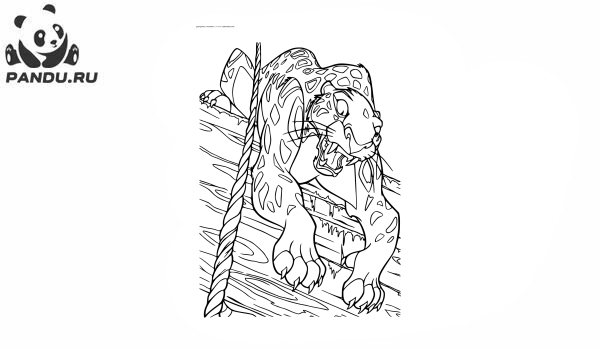 Раскраска Тарзан. Леопард Сабора