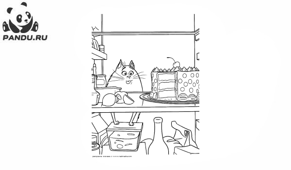 Раскраска Тайная жизнь домашних животных 2. Хлоя и тортик