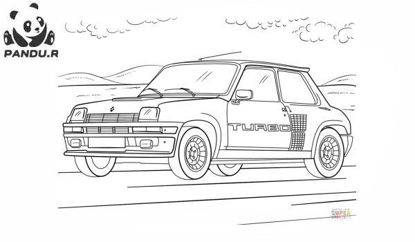 Раскраска Турбо. Renault 5 Turbo