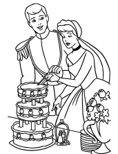 Принц и Золушка разрезают торт