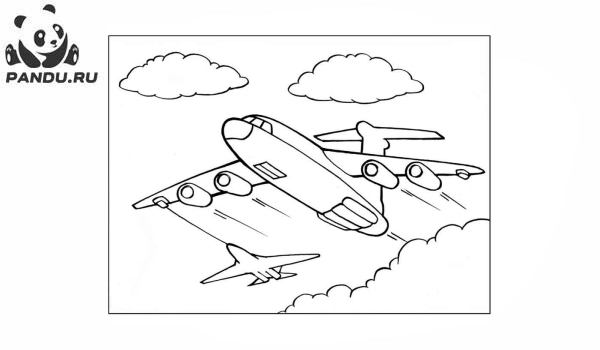 Раскраска Самолеты. Раскраски самолеты - рисунок №12