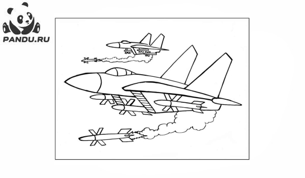 Раскраска Самолеты. Раскраски самолеты - рисунок №13