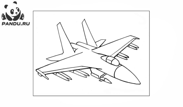Раскраска Самолеты. Раскраски самолеты - рисунок №2