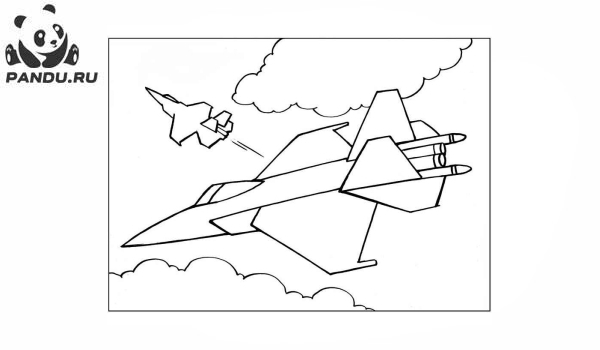 Раскраска Самолеты. Раскраски самолеты - рисунок №5
