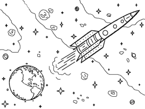 Раскраска ракета - рисунок №27