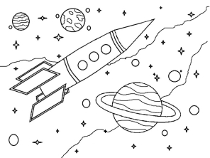 Раскраска ракета - рисунок №40