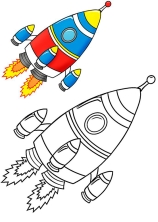 Раскраска ракета - рисунок №5