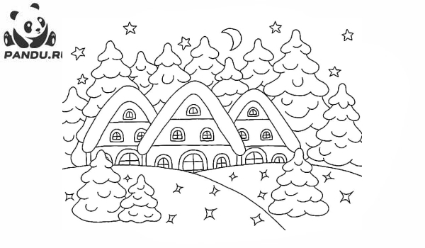 Раскраска Зима. Раскраска Новый год для детей 5 лет