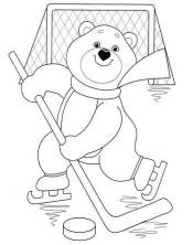 Медведь играет в хоккей