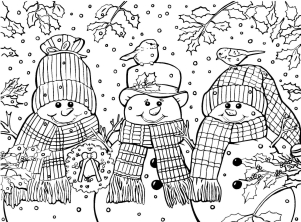 Снеговики в шарфах