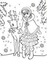 Принцесса Зимы со сказочным оленем