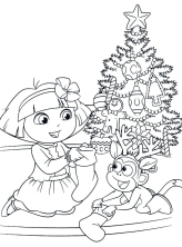 Даша и обезьянка украшают комнату к празднику