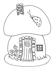 Дом-гриб феи с божьей коровкой
