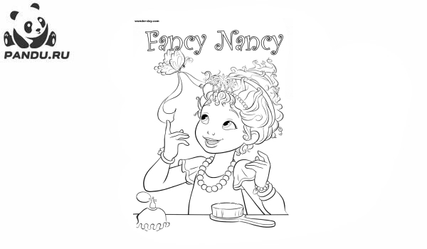 Раскраска Изысканная Нэнси Клэнси. Нэнси Клэнси и бабочка