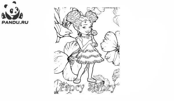 Раскраска Изысканная Нэнси Клэнси. Нэнси Клэнси с цветами