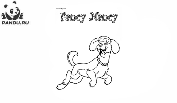 Раскраска Изысканная Нэнси Клэнси. Любимая собака Нэнси Клэнси