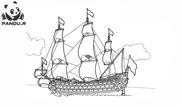 Раскраска Корабли. Раскраска корабль - рисунок №1