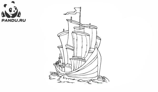 Раскраска Корабли. Раскраска корабль - рисунок №13