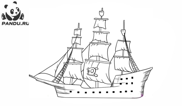Раскраска Корабли. Раскраска корабль - рисунок №15