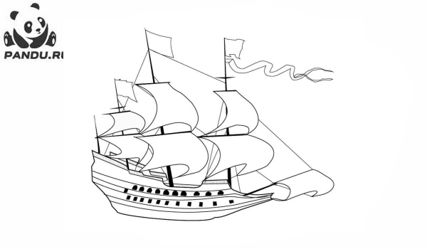 Раскраска Корабли. Раскраска корабль - рисунок №17