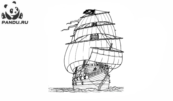 Раскраска Корабли. Раскраска корабль - рисунок №19