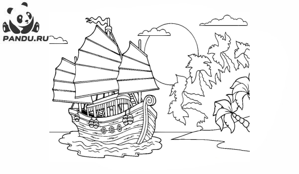 Раскраска Корабли. Раскраска корабль - рисунок №2