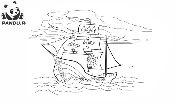Раскраска Корабли. Раскраска корабль - рисунок №20