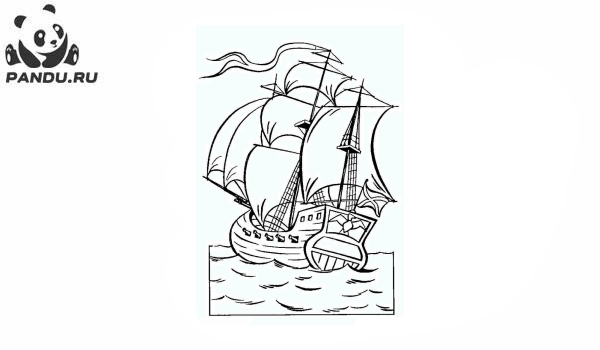 Раскраска Корабли. Раскраска корабль - рисунок №6
