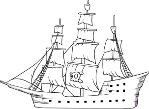 Раскраска корабль - рисунок №15