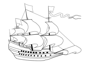 Раскраска корабль - рисунок №17
