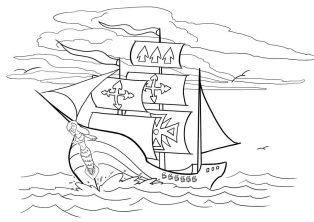 Раскраска корабль - рисунок №20