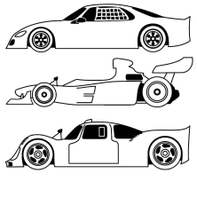 Три гоночных машины
