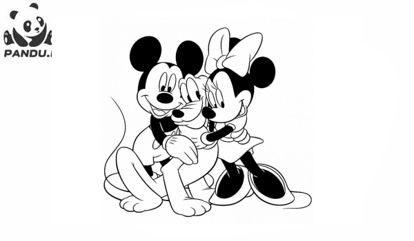 Раскраска Микки Маус и его друзья. Микки Маус, Плуто и Минни