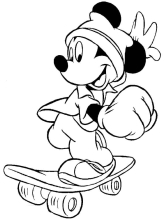 Микки Маус катается на скейтборде