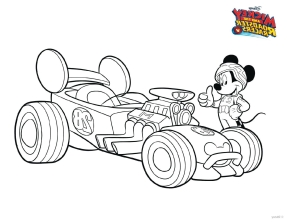 Микки Маус и гоночная машина