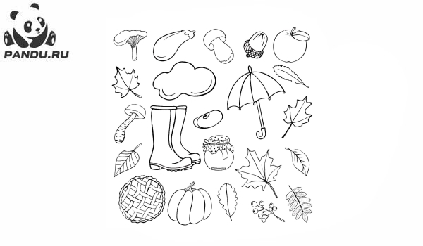 Раскраска Осень. Осенние символы