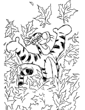 Тигр резвиться в листве