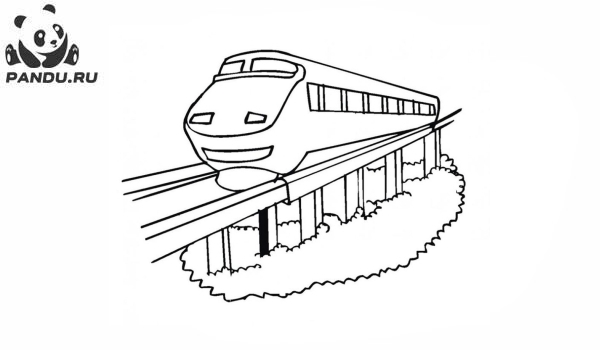 Раскраска Поезда. Раскраска поезд - рисунок №1