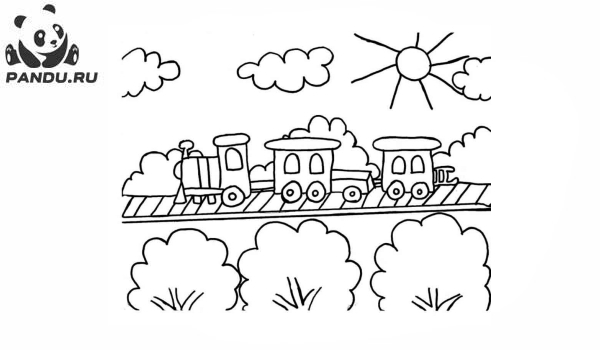 Раскраска Поезда. Раскраска поезд - рисунок №20