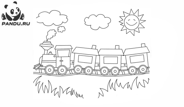 Раскраска Поезда. Раскраска поезд - рисунок №21