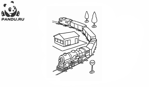 Раскраска Поезда. Раскраска поезд - рисунок №25