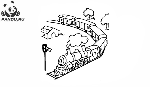 Раскраска Поезда. Раскраска поезд - рисунок №30