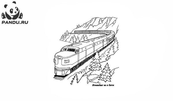 Раскраска Поезда. Раскраска поезд - рисунок №31