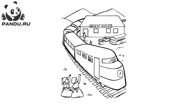 Раскраска Поезда. Раскраска поезд - рисунок №4